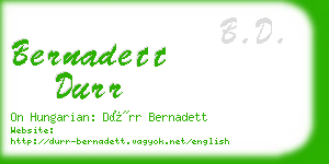 bernadett durr business card